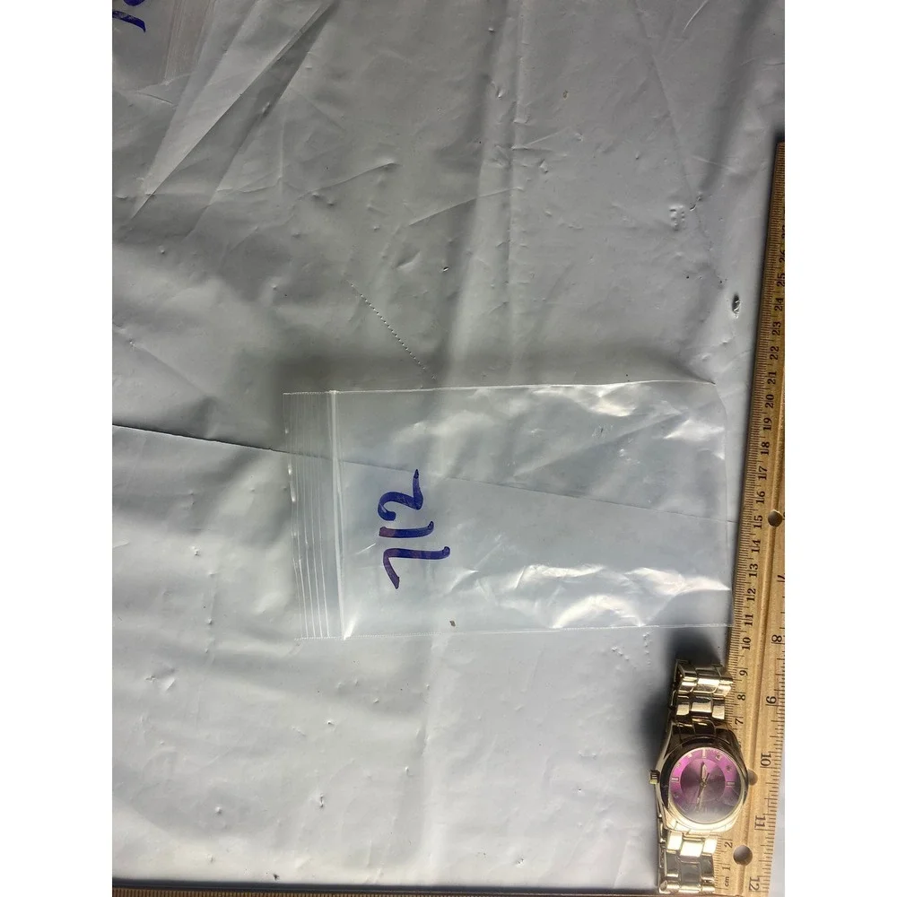 Mens Gold Tone Analog Watch Purple Dial‎ Stainless Steel Band